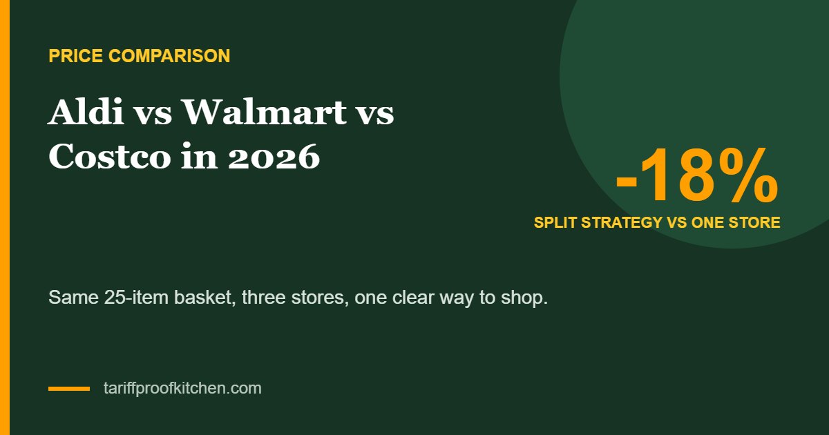 Aldi vs Walmart vs Costco 2026 basket price comparison