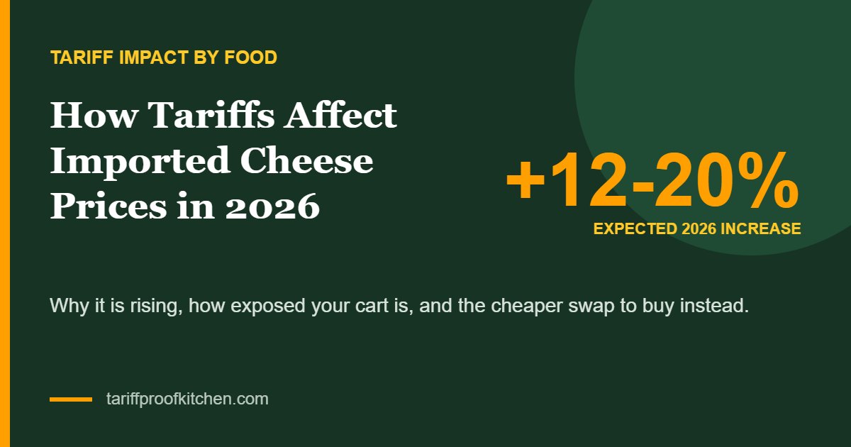 Imported Cheese tariff price increase 2026: +12-20%