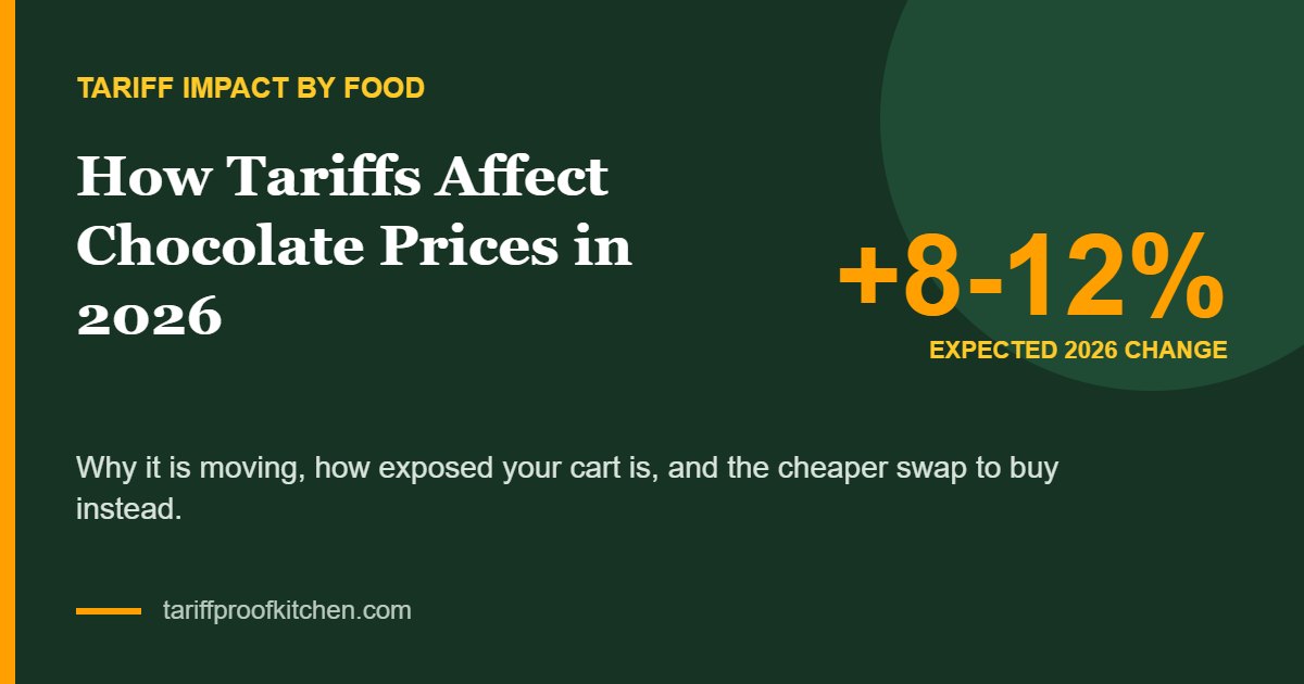 Chocolate tariff price change 2026: +8-12%