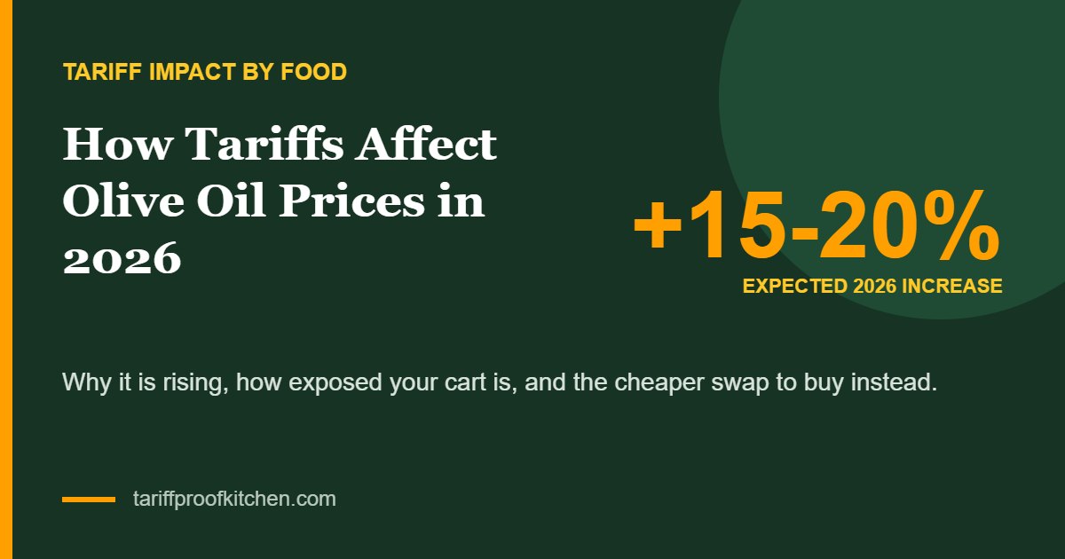 Olive Oil tariff price increase 2026: +15-20%