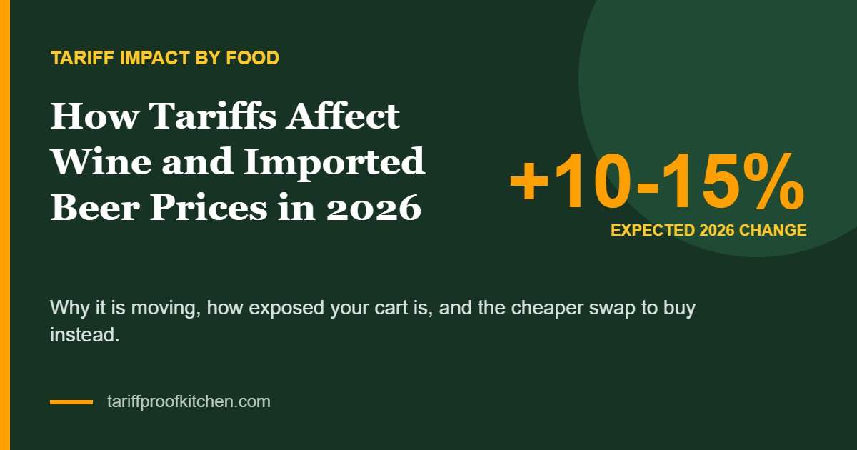 Wine and Imported Beer tariff price change 2026: +10-15%