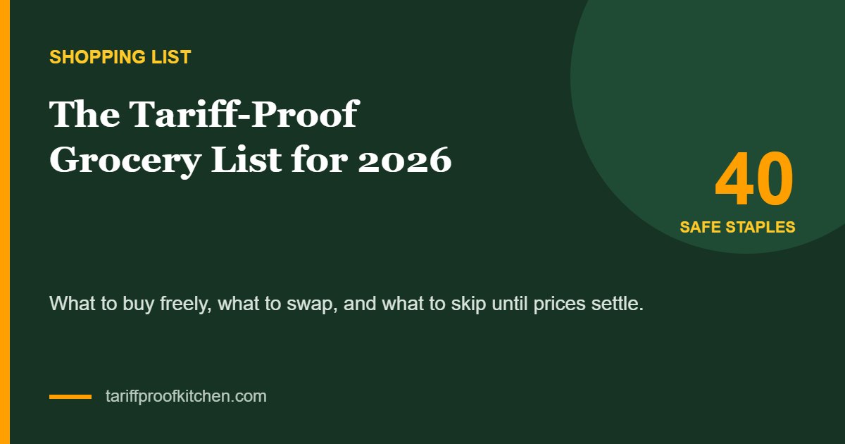Tariff-proof grocery list 2026: buy, swap, skip